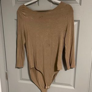 Olive 1/4 sleeve snap bottom bodysuit